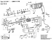 Bosch 0 601 164 741 GBM 10-2 RE Univ.Eltrn. 2Sp.Imp.Drill 110 V / GB Spare Parts GBM10-2RE